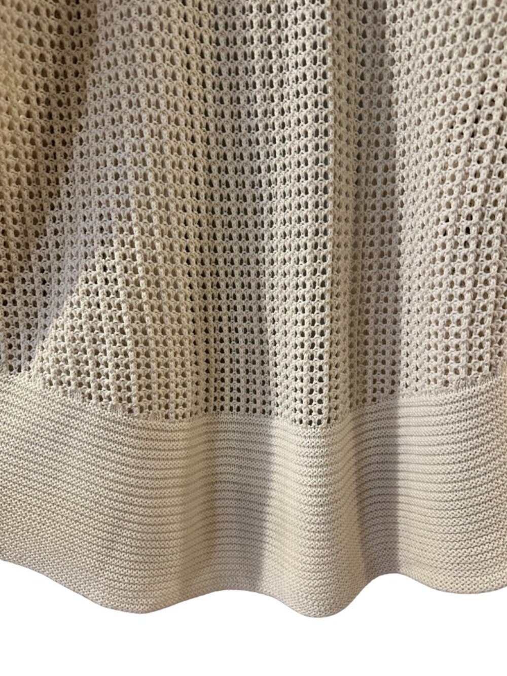 Abercrombie Cream 100% Cotton Open Front Knit Oversized Cardigan Sweater- size L - Picture 6 of 10